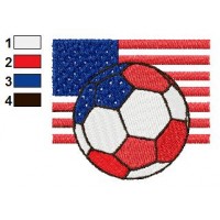 Ball of America with Flag Embroidery Design